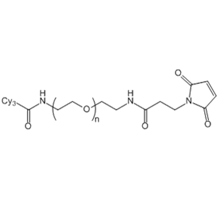 花青素Cy3-聚乙二醇-马来酰亚胺,Cyanine3-PEG-Maleimide;Cy3-PEG-Mal