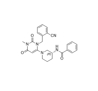阿格列汀杂质12,(R)-N-(1-(3-(2-cyanobenzyl)-1-methyl-2,6-dioxo-1,2,3,6-tetrahydropyrimidin-4-yl)piperidin-3-yl)benzamide
