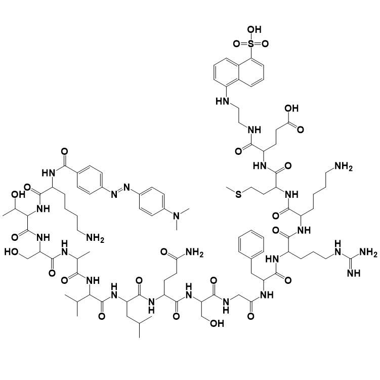 荧光猝灭肽,DABCYL-Lys-HCoV-SARS Replicase Polyprotein 1ab (3235-3246)-Glu-EDANS