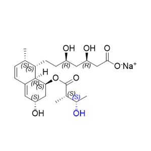 普伐他汀雜質(zhì)05,Sodium (3R,5R)-3,5-dihydroxy-7-[(1S,2S,6S,8S,8aR)-6-hydroxy- 8-[[(2S,3S)3-hydroxy-2-methylbutanoyl]oxy]-2-methyl- 1,2,6,7,8,8a-hexahydronaphthalen-1-yl]heptanoic acid