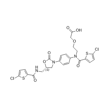 利伐沙班杂质J,(S)-2-(2-(5-chloro-N-(4-(5-((5-chlorothiophene-2-carboxamido) methyl)-2-oxooxazolidin-3-yl)phenyl)thiophene-2-carboxamido) ethoxy)acetic acid