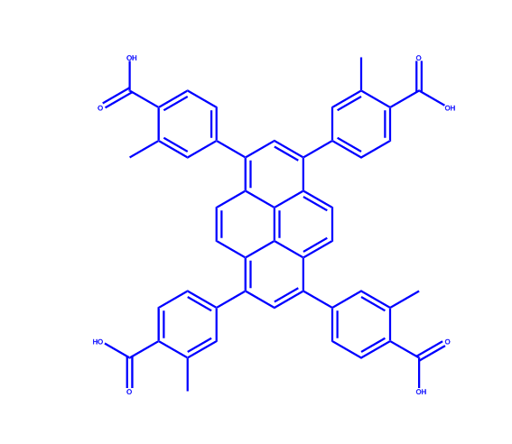 1,3,6,8-四(2-甲基苯甲酸-4-基)芘,4,4',4'',4'''-(pyrene-1,3,6,8-tetrayl)tetrakis(2-methylbenzoic acid)