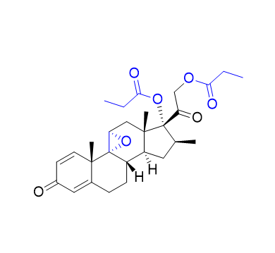 倍他米松杂质02,2-oxo-2-((4aS,4bR,5aR,6aS,7R,8S,9aS,9bS)-4a,6a,8-trimethyl-2-oxo-7-(propionyloxy)-2,4a,5a,6,6a,7,8,9,9a,9b,10,11-dodecahydrocyclopenta[1,2]phenanthro[4,4a-b]oxiren-7-yl)ethyl propionate