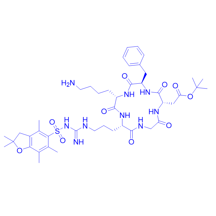 RGD侧链环肽,cyclic Arg(Pbf)-Gly-Asp(OtBu)-D-Phe-Lys(NH2)