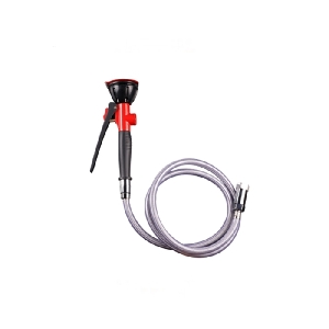 手持式洗眼器（单喷头）红色 铜+不锈钢 配置 1.5 米软性 PVC 管|西斯贝尔/Sysbel