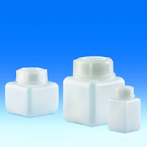 广口瓶，PE-HD，螺旋盖, PE-LD, 方形, 500 ml|500 ml|Vitlab