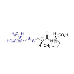 卡托普利杂质12,(2S)-1-[(2S)-3-[[(2S)-2-carboxypropyl]disulfanyl]-2- methylpropanoyl]pyrrolidine-2-carboxylic acid