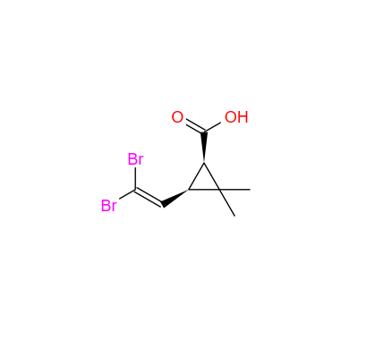 1R,3R-二溴菊酸,(1R-cis)-3-(2,2-dibromoethenyl)-2,2-dimethylcyclopropane carboxylic acid