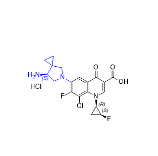 西他沙星杂质02,6-((S)-7-amino-5-azaspiro[2.4]heptan-5-yl)-8-chloro-7-fluoro-1-((1R,2S)-2-fluorocyclopropyl)-4-oxo-1,4-dihydroquinoline-3-carboxylic acid hydrochloride