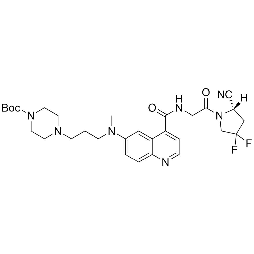 N-(2-(2-cyano-4,4-difluoropyrrolidin-1-yl)-2-oxoethyl)-6-(3-(4-Boc-piperazin-1-yl)propyl-1-(methyl)a,N-(2-(2-cyano-4,4-difluoropyrrolidin-1-yl)-2-oxoethyl)-6-(3-(4-Boc-piperazin-1-yl)propyl-1-(methyl)amino)quinoline-4-carboxamide