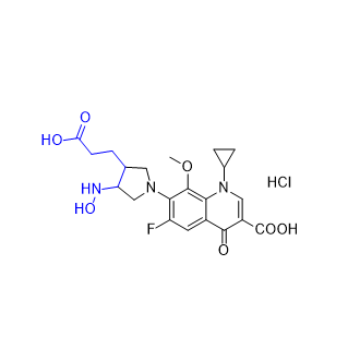 莫西沙星杂质33,7-(3-(2-carboxyethyl)-4-(hydroxyamino)pyrrolidin-1-yl)-1- cyclopropyl-6-fluoro-8-methoxy-4-oxo-1,4-dihydroquinoline-3- carboxylic acid hydrochloride