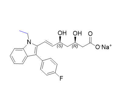 氟伐他汀杂质03,sodium (3R,5S,6E)-7-[1-ethyl-3-(4-fluorophenyl)-1H-indol-2-yl]- 3,5-dihydroxyhept-6-enoic acid