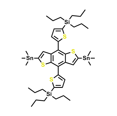 (5,5'-(2,6-雙(三甲基錫烷基)苯并[1,2-b:4,5-b']二噻吩-4,8-二基)雙(噻吩-5,2-二基))雙(三丙基硅烷),(5,5 '- (2,6-bis (trimethylstanyl) benzo [1,2-b:4,5-b'] dithiophen-4,8-diyl) bis (thiophen-5,2-diyl)) bis (tripropylsilane)