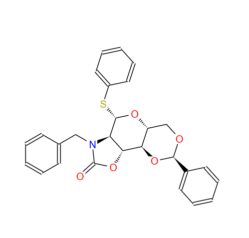 N-苄基-2-氨基-4,6-邻苯亚甲基-2-N,3-邻羰基-2-脱氧-1-硫代-Β-D-吡喃葡萄糖苷苯酯,PHENYL N-BENZYL-2-AMINO-4,6-O-BENZYLIDENE-2-N,3-O-CARBONYL-2-DEOXY-1-THIO-BETA-D-GLUCOPYRANOSIDE