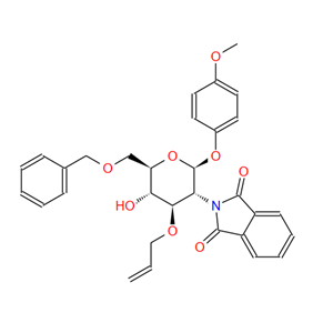 	4-甲氧苯基-3-O-烯丙基-6-O-苄基-2-脱氧-2-邻苯二甲酰亚胺-Β-D-吡喃葡萄糖苷
