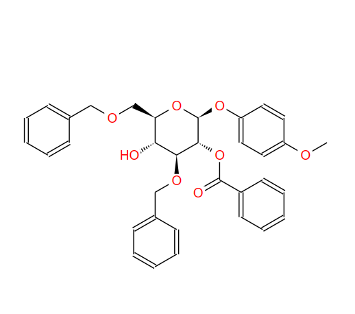 4-甲氧基苯基 3,6-二-O-(苯基甲基)-BETA-D-吡喃葡萄糖苷 2-苯甲酸酯,4-Methoxyphenyl 3,6-bis-O-(phenylmethyl)-beta-D-glucopyranoside 2-benzoate