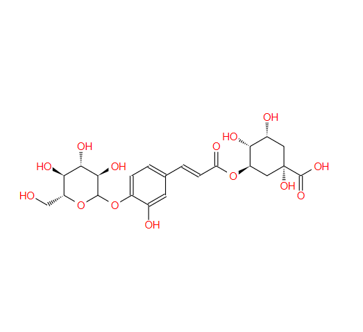 5-O-[4'-O-(Β-D-吡喃葡萄糖基)咖啡酰基]奎宁酸,Cyclohexanecarboxylic acid, 3-[[(2E)-3-[4-(D-glucopyranosyloxy)-3-hydroxyphenyl]-1-oxo-2-propen-1-yl]oxy]-1,4,5-trihydroxy-, (1S,3R,4R,5R)-