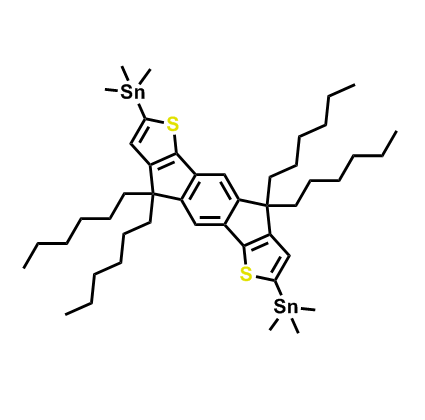 (4,4,9,9-Tetrahexyl-4,9-dihydro-s-indaceno[1,2-b:5,6-b']dithiophene-2,7-diyl)bis(trimethylstannane),(4,4,9,9-Tetrahexyl-4,9-dihydro-s-indaceno[1,2-b:5,6-b']dithiophene-2,7-diyl)bis(trimethylstannane)