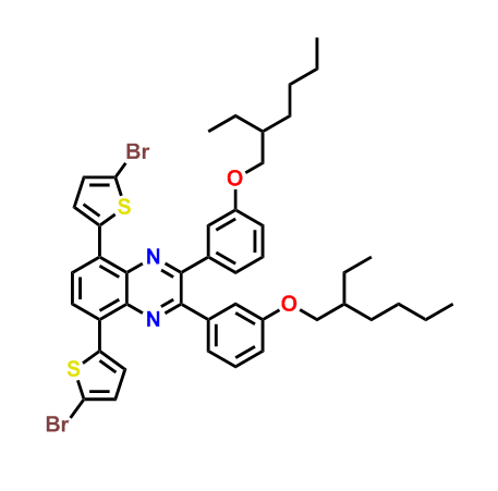 5,8-Bis(5-bromothiophen-2-yl)-2,3-bis(3-((2-ethylhexyl)oxy)phenyl)quinoxaline,5,8-Bis(5-bromothiophen-2-yl)-2,3-bis(3-((2-ethylhexyl)oxy)phenyl)quinoxaline