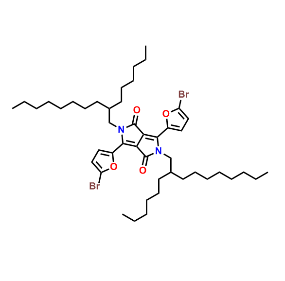 3,6-Bis(5-bromofuran-2-yl)-2,5-bis(2-hexyldecyl)-2,5-dihydropyrrolo[3,4-c]pyrrole-1,4-dione,3,6-Bis(5-bromofuran-2-yl)-2,5-bis(2-hexyldecyl)-2,5-dihydropyrrolo[3,4-c]pyrrole-1,4-dione