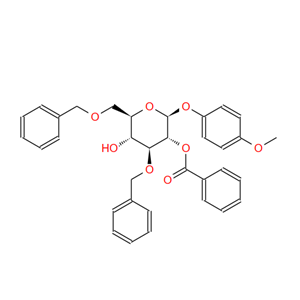 4-甲氧基苯基 3,6-二-O-(苯基甲基)-BETA-D-吡喃葡萄糖苷 2-苯甲酸酯,4-Methoxyphenyl 3,6-bis-O-(phenylmethyl)-beta-D-glucopyranoside 2-benzoate