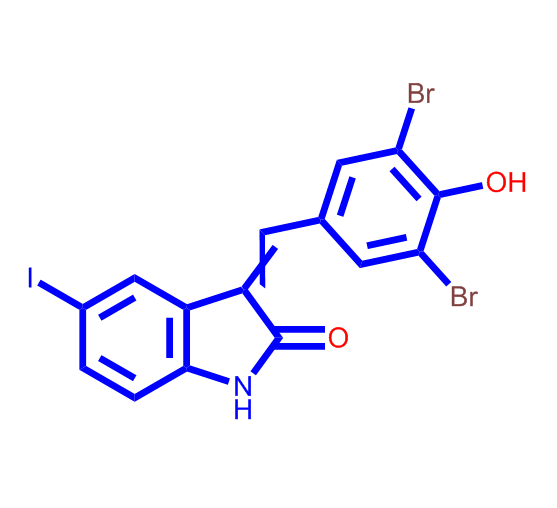 3-(3,5-二溴-4-羟基苯亚甲基)-5-碘-1,3-二氢吲哚-2-酮,GW 5074;3-(3,5-DibroMo-4-hydroxy-benzylidene)-5-iodo-1,3-dihydro-indol-2-one