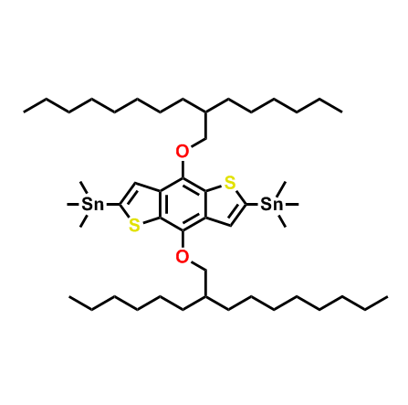 (4,8-Bis((2-hexyldecyl)oxy)benzo[1,2-b:4,5-b']dithiophene-2,6-diyl)bis(trimethylstannane),(4,8-Bis((2-hexyldecyl)oxy)benzo[1,2-b:4,5-b']dithiophene-2,6-diyl)bis(trimethylstannane)