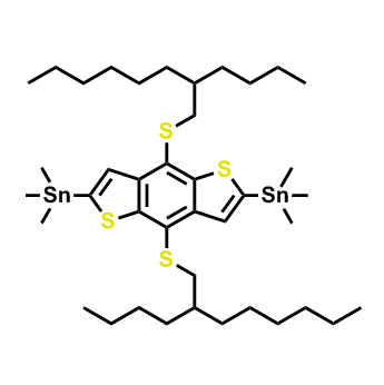 (4,8-bis((2-butyloctyl)thio)benzo[1,2-b:4,5-b']dithiophene-2,6-diyl)bis(trimethylstannane),(4,8-bis((2-butyloctyl)thio)benzo[1,2-b:4,5-b']dithiophene-2,6-diyl)bis(trimethylstannane)