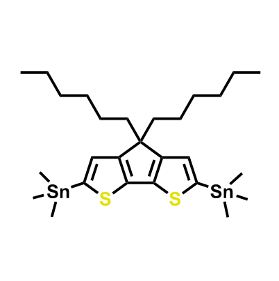 (4,4-dihexyl-4H-cyclopenta[2,1-b:3,4-b']dithiophene-2,6-diyl)bis(trimethylstannane),(4,4-dihexyl-4H-cyclopenta[2,1-b:3,4-b']dithiophene-2,6-diyl)bis(trimethylstannane)