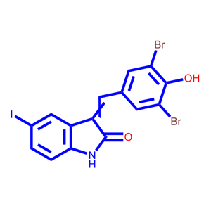 3-(3,5-二溴-4-羟基苯亚甲基)-5-碘-1,3-二氢吲哚-2-酮,GW 5074;3-(3,5-DibroMo-4-hydroxy-benzylidene)-5-iodo-1,3-dihydro-indol-2-one
