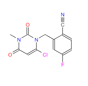 2-[(6-氯-3,4-二氢-3-甲基-2,4-二氧代-1(2H)-嘧啶基)甲基]-4-氟苯甲腈,2-((6-Chloro-3-methyl-2,4-dioxo-3,4-dihydropyrimidin-1(2H)-yl)methyl)-4-fluorobenzonitrile