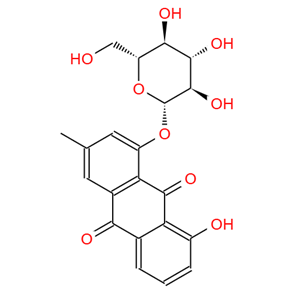 大黄酚-1-O-β-D-葡萄糖苷,Chrysophanol-1-O-β-D-glucoside