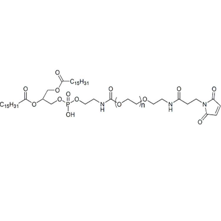 二棕榈酰磷酯酰乙醇胺-聚乙二醇-马来酰亚胺,DPPE-PEG-Mal;Maleimide-PEG-DPPE