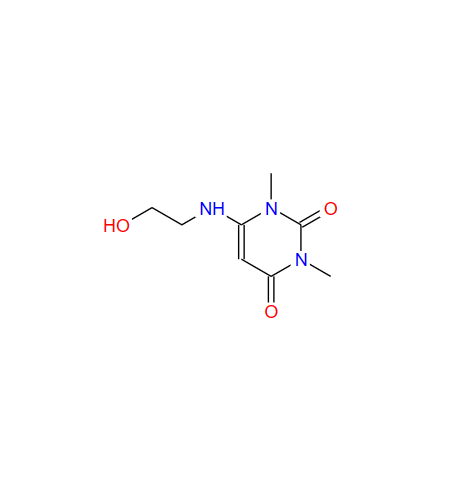 1,3-二甲基-6-(2-羟乙基)氨基脲嘧啶,6-(2-hydroxyethylamino)-1,3-dimethylpyrimidine-2,4-dione
