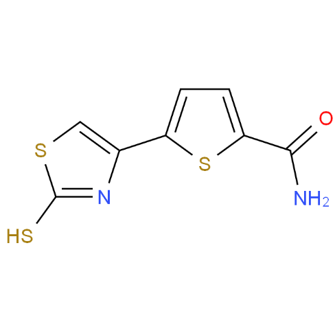 2-甲酰胺-5-(2-巯基-1,3-噻唑-4-基)-噻吩,5-(2-sulfanylidene-3H-1,3-thiazol-4-yl)thiophene-2-carboxamide