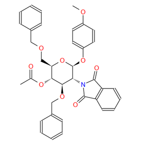 4-甲氧苯基4-O-乙酰基-3,6-二-O-苄基-2-脱氧-2-苯二甲酰亚氨基-Β-D-吡喃葡萄糖苷,4-Methoxyphenyl 4-O-Acetyl-3,6-di-O-benzyl-2-deoxy-2-phthalimido-beta-D-glucopyranoside