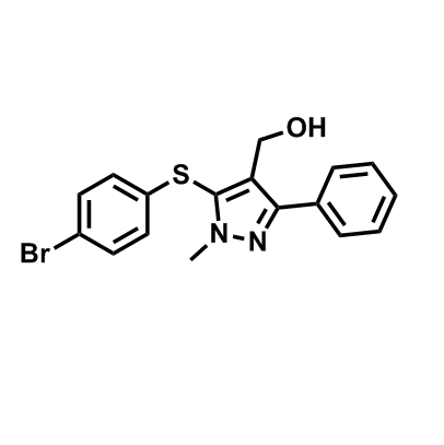 (5-((4-bromophenyl)thio)-1-methyl-3-phenyl-1H-pyrazol-4-yl)methanol,(5-((4-bromophenyl)thio)-1-methyl-3-phenyl-1H-pyrazol-4-yl)methanol