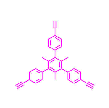 4,4''-diethynyl-5'-(4-ethynylphenyl)-2',4',6'-trimethyl-1,1':3',1''-terphenyl,4,4''-diethynyl-5'-(4-ethynylphenyl)-2',4',6'-trimethyl-1,1':3',1''-terphenyl