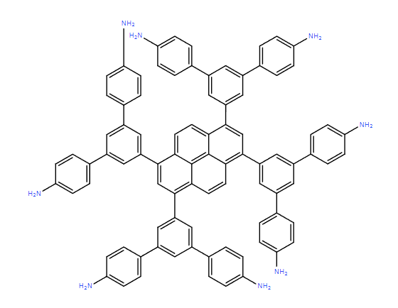 5',5'''',5''''''',5''''''''''-(芘-1,3,6,8-四基)四(([1,1':3',1''-三聯(lián)苯]-4,4''-二胺)),5',5'''',5''''''',5''''''''''-(pyrene-1,3,6,8-tetrayl)tetrakis(([1,1':3',1''-terphenyl]-4,4''-diamine))