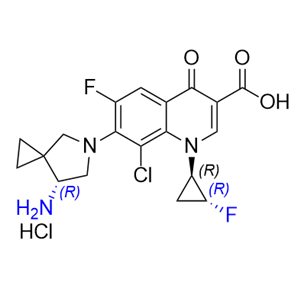西他沙星杂质19,7-((R)-7-amino-5-azaspiro[2.4]heptan-5-yl)-8-chloro-6-fluoro-1-((1R,2R)-2-fluorocyclopropyl)-4-oxo-1,4-dihydroquinoline-3-carboxylic acid hydrochloride