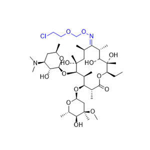 罗红霉素杂质09,erythromycin 9-(E)-[O-[(2-chloroethoxy)methyl]oxime]