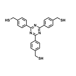 ((1,3,5-triazine-2,4,6-triyl)tris(benzene-4,1-diyl))trimethanethiol,((1,3,5-triazine-2,4,6-triyl)tris(benzene-4,1-diyl))trimethanethiol