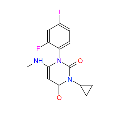 3-环丙基-1-(2-氟-4-碘苯基)-6-甲基氨基-1H-嘧啶-2,4-二酮,3-cyclopropyl-1-(2-fluoro-4-iodophenyl)-6-(MethylaMino)pyriMidine-2,4(1H,3H)-dione