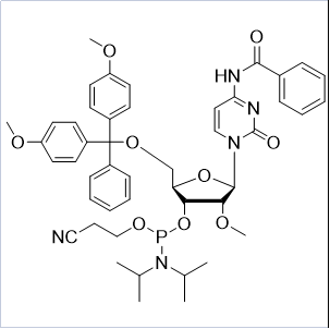 2'-OMe-Bz-C 亚磷酰胺单体,2'-OMe-Bz-C-CE-Phosphoramidite; N4-benzoyl-5'-O-(4,4'-Dimethoxytrityl)-2'-O-methyl-Cytidine-3'-CE-Phosphoramidite