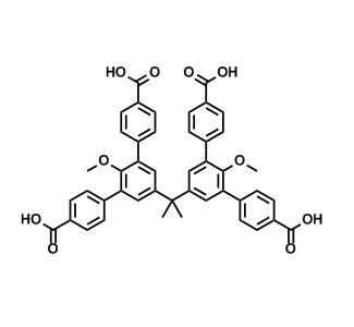 5',5''''-(propane-2,2-diyl)bis(2'-methoxy-[1,1':3',1''-terphenyl]-4,4''-dicarboxylic acid),5',5''''-(propane-2,2-diyl)bis(2'-methoxy-[1,1':3',1''-terphenyl]-4,4''-dicarboxylic acid)