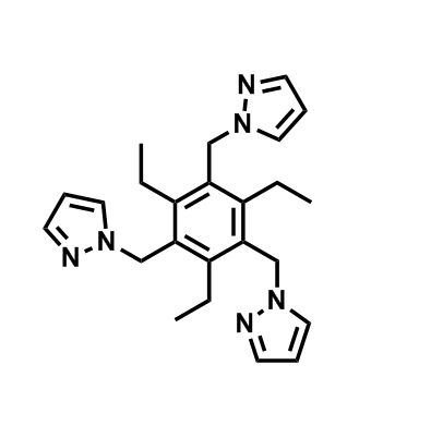 1,3,5-tris[(1H-pyrazol-1-yl)methyl]-2,4,6-triethylbenzene,1,3,5-tris[(1H-pyrazol-1-yl)methyl]-2,4,6-triethylbenzene