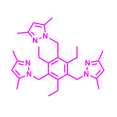 1,1',1''-((2,4,6-triethylbenzene-1,3,5-triyl)tris(methylene))tris(3,5-dimethyl-1H-pyrazole),1,1',1''-((2,4,6-triethylbenzene-1,3,5-triyl)tris(methylene))tris(3,5-dimethyl-1H-pyrazole)