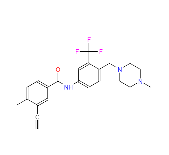 3-乙炔基-4-甲基-N-(4-((4-甲基哌嗪-1-基)甲基)-3-(三氟甲基)苯基)苯甲酰胺,3-ethynyl-4-methyl-N-(4-((4-methylpiperazin-1-yl)methyl)-3-(trifluoromethyl)phenyl)benzamide