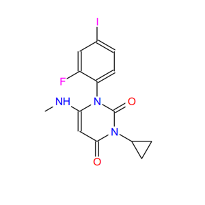 3-环丙基-1-(2-氟-4-碘苯基)-6-甲基氨基-1H-嘧啶-2,4-二酮,3-cyclopropyl-1-(2-fluoro-4-iodophenyl)-6-(MethylaMino)pyriMidine-2,4(1H,3H)-dione