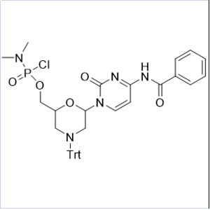 Morpholino C subunit; 6-(4-benzamido-2-oxopyrimidin-1(2H)-yl)-4-tritylmorpholin-2-yl)methyl Dimethylphosphoramidochloridate